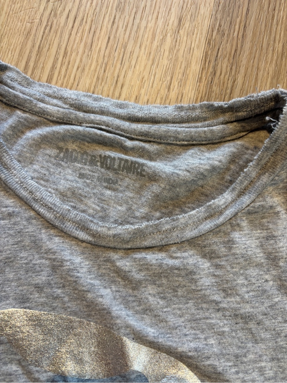 Zadig & Voltaire Grey Short-Sleeve Tee with Metallic Skull - Picture 2 of 4